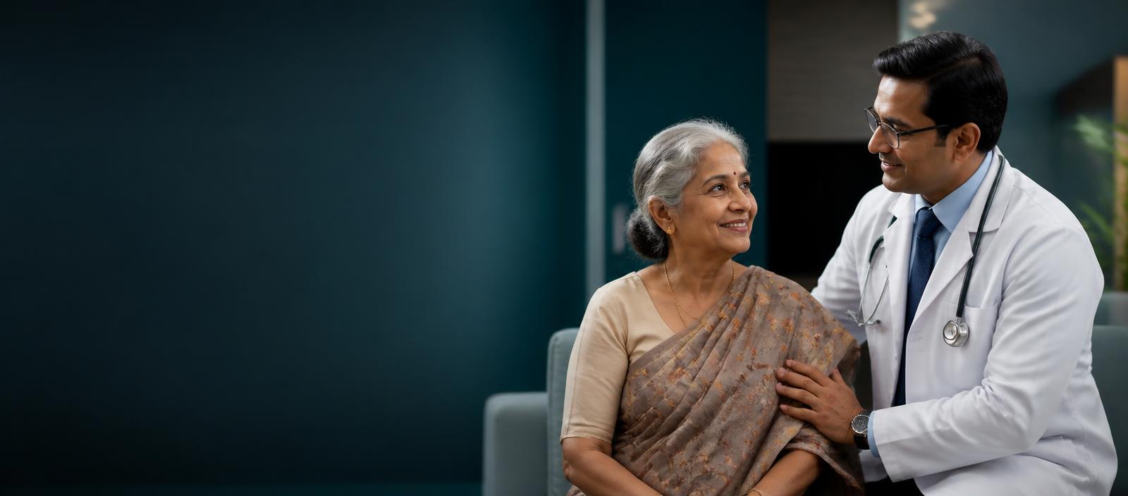 Doctor speaking with an elderly patient